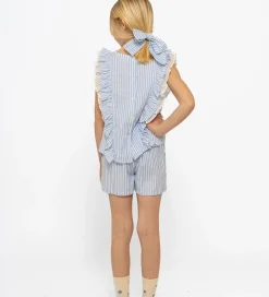 The New Toppe*Top/Hårelastik - TnNalani - White Swan Striped m. Glimme