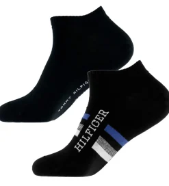Tommy Hilfiger Strømper|Basis*Ankelstrømper - 2-pak - Sort m. Blå