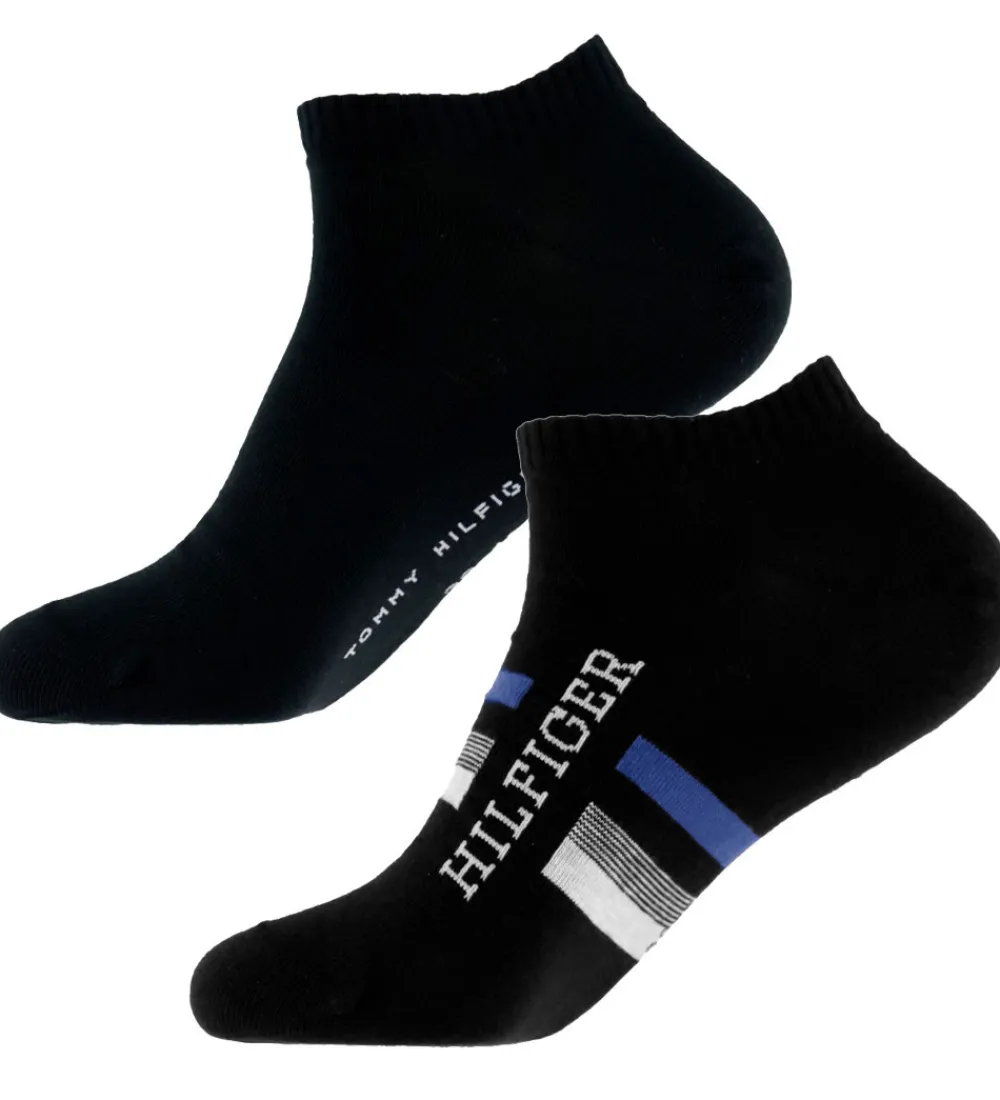 Tommy Hilfiger Strømper|Basis*Ankelstrømper - 2-pak - Sort m. Blå