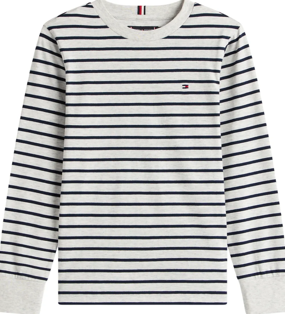 Bluser-Tommy Hilfiger Bluse - Stripe - Light Grey Heather Stripe Grey