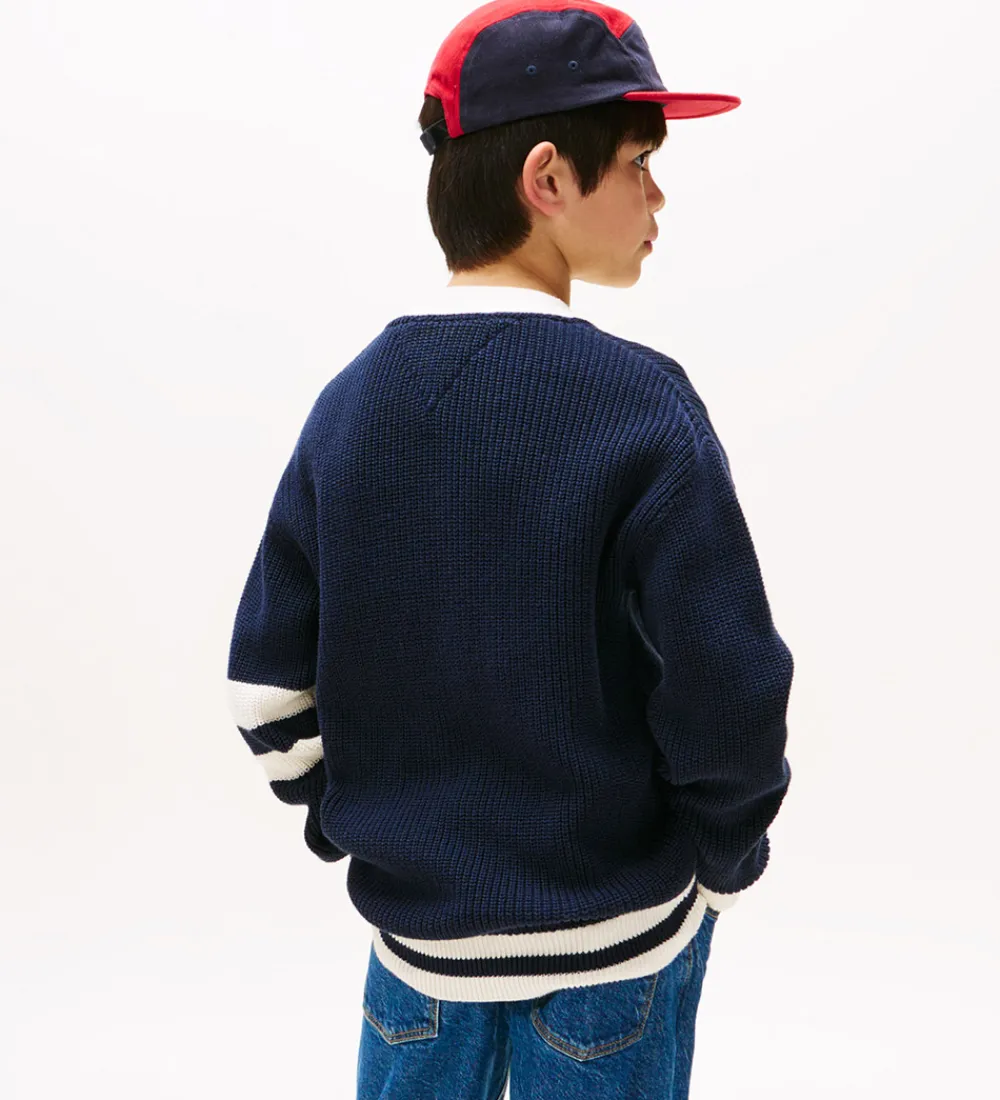 Tommy Hilfiger Striktrøjer*Cardigan - Strik - Varsity Graphic - Dark Night N
