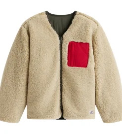 Tommy Hilfiger Fleece*Fleecejakke - Vendbar - Pewter Green/Beige