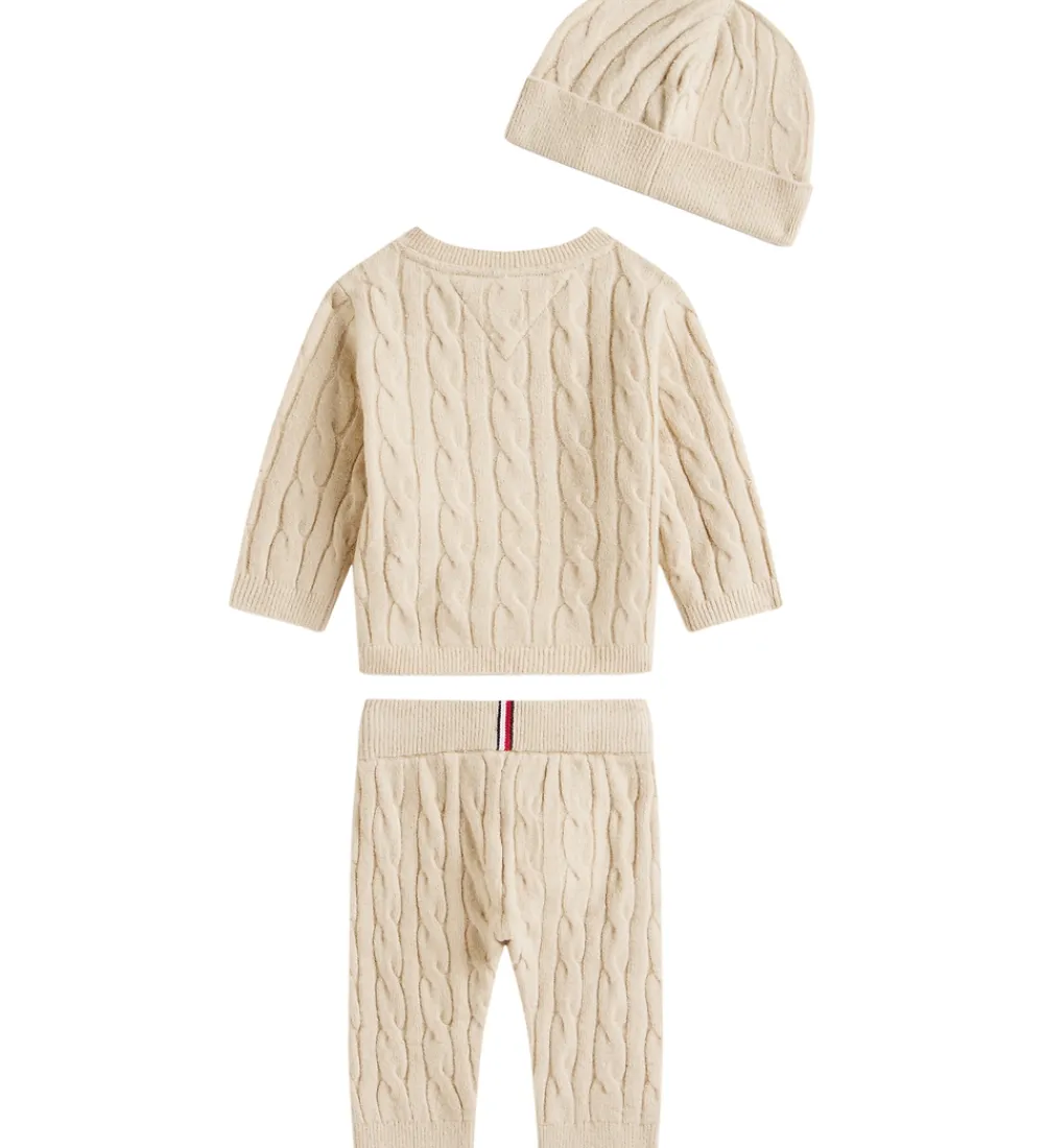 Tommy Hilfiger Cardigans|Bukser Og Jeans*Gaveæske - Bukser/Cardigan/Hue - Strik - Cable -