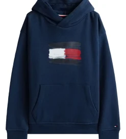Hættetrøjer-Tommy Hilfiger Hættetrøje - Flag - Dark Night Navy