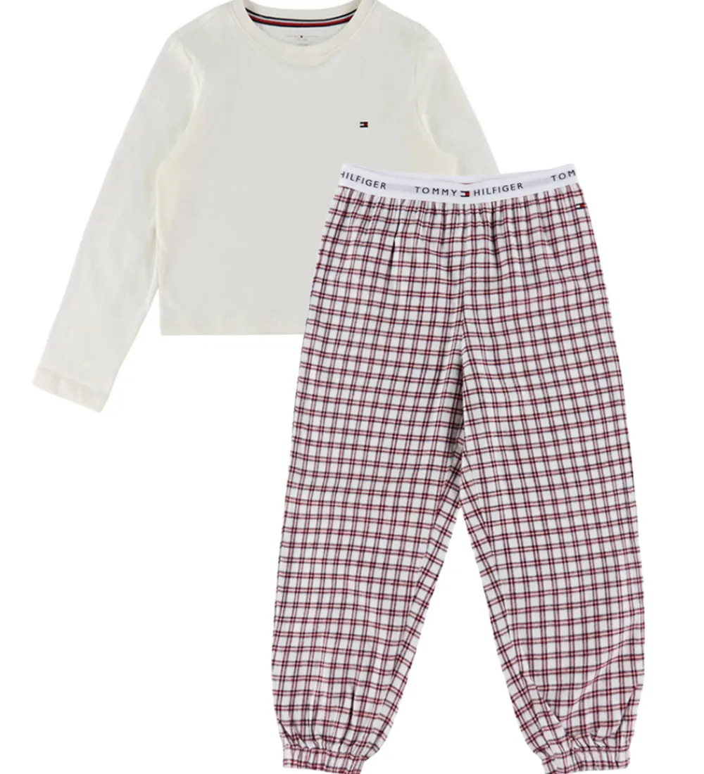 Nattøj-Tommy Hilfiger Nattøj - Ivory Silk/Mini Plaie Ivory