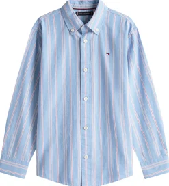 Tommy Hilfiger Skjorter|Konfirmationstøj*Skjorte - Cloudy Blue m. Hvid/Rød