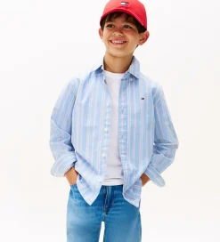 Tommy Hilfiger Skjorter|Konfirmationstøj*Skjorte - Cloudy Blue m. Hvid/Rød
