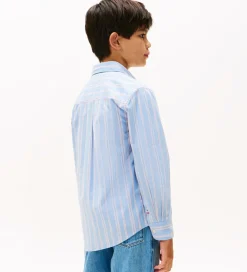 Tommy Hilfiger Skjorter|Konfirmationstøj*Skjorte - Cloudy Blue m. Hvid/Rød