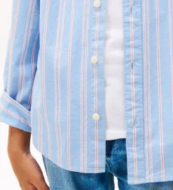 Tommy Hilfiger Skjorter|Konfirmationstøj*Skjorte - Cloudy Blue m. Hvid/Rød