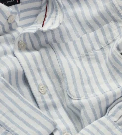 Konfirmationstøj-Tommy Hilfiger Skjorte - Hør - Linen Blend - Breezy Blue Stripe
