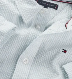 Konfirmationstøj-Tommy Hilfiger Skjorte - Seersucker - Breezy Blue White Stripe