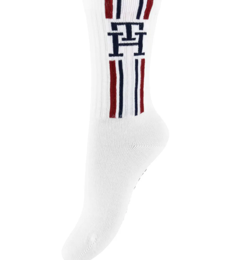 Strømper-Tommy Hilfiger Strømper - 3-pak - Hvid/Navy m. Striber