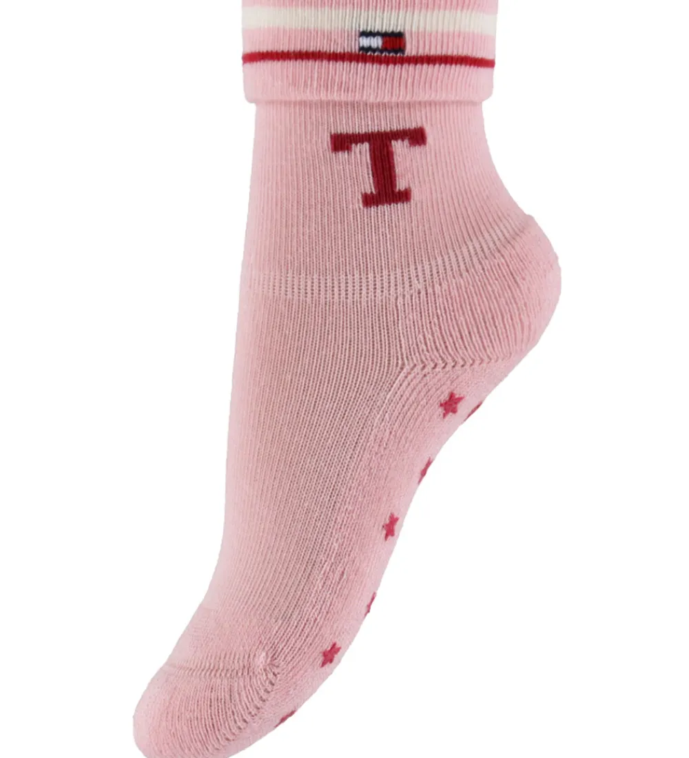Strømper-Tommy Hilfiger Strømper - 2-pak - Rosa/Hvid