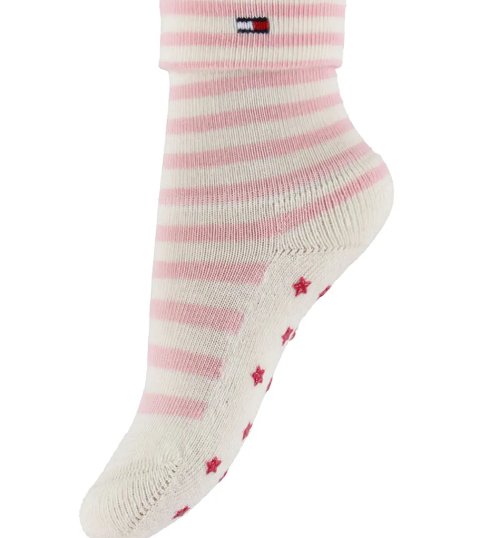 Strømper-Tommy Hilfiger Strømper - 2-pak - Rosa/Hvid