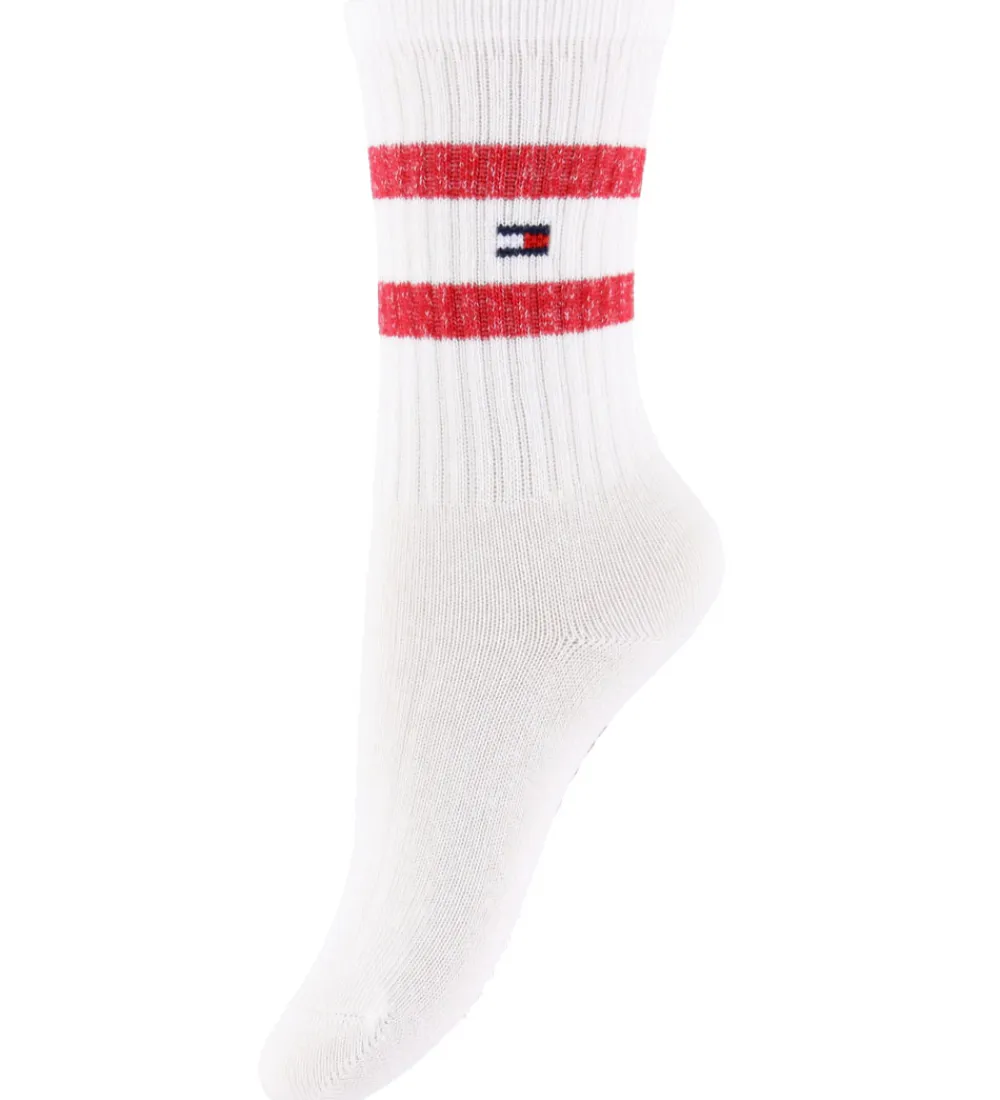 Strømper-Tommy Hilfiger Strømper - 3-pak - Rød/Rosa/Hvid