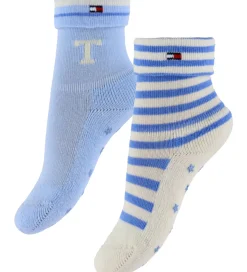 Strømper-Tommy Hilfiger Strømper - 2-pak - Lyseblå/Hvid