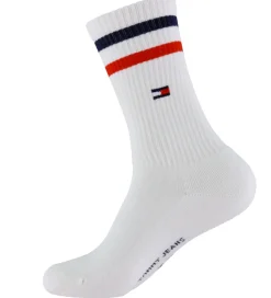 Strømper-Tommy Hilfiger Strømper - 2-pak - Hvid m. Striber