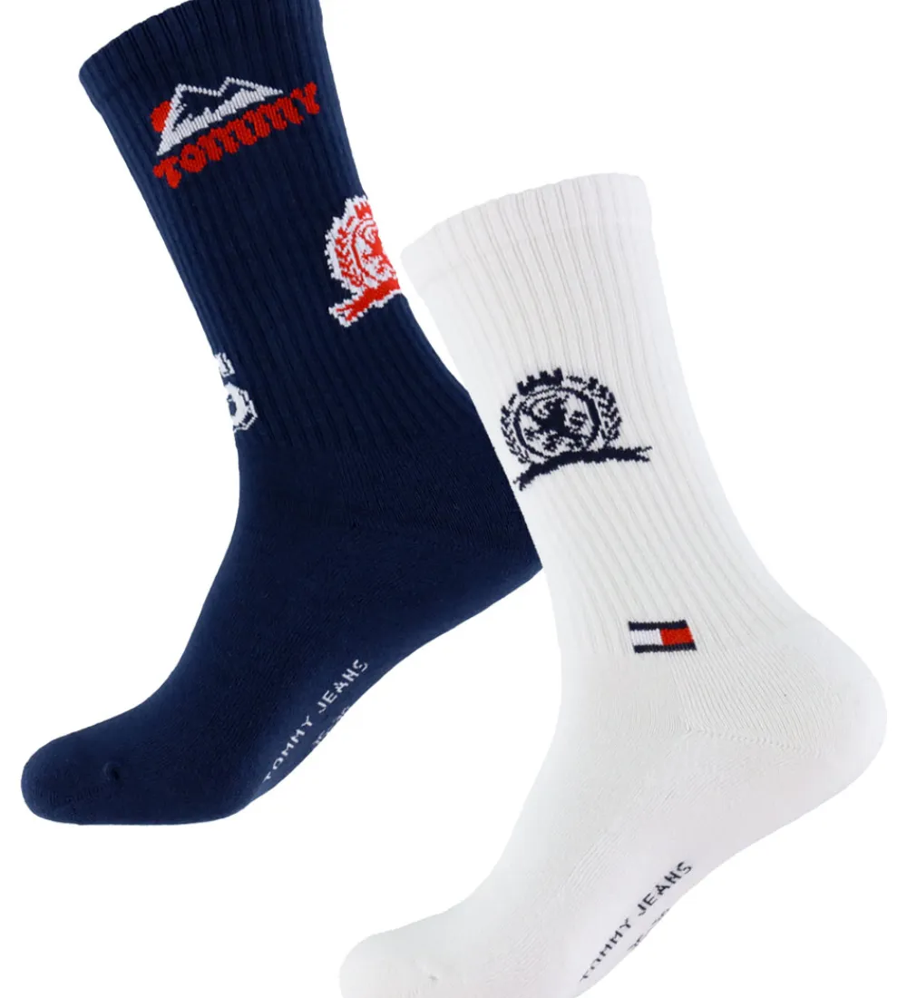Tommy Hilfiger Strømper*Strømper - 2-pak - Navy/Hvid