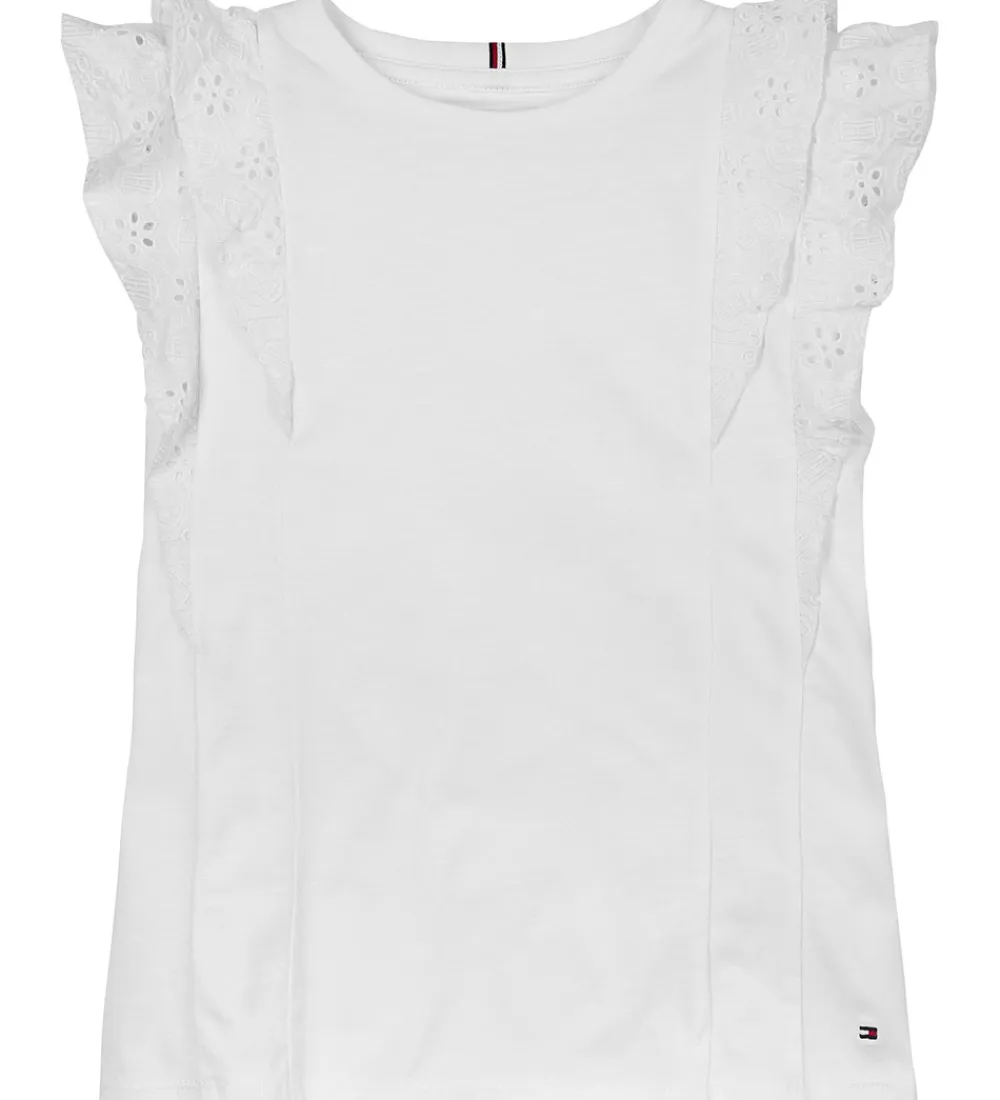 Toppe-Tommy Hilfiger Top - Broderie Anglaise - Hvid