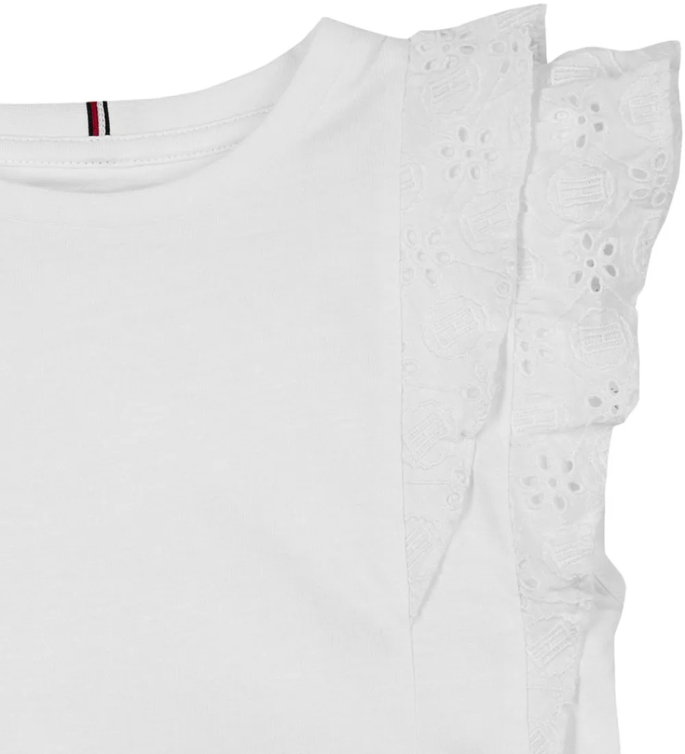 Toppe-Tommy Hilfiger Top - Broderie Anglaise - Hvid