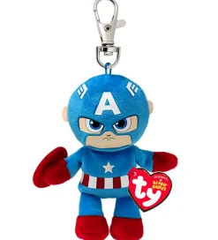 Nøgleringe-Ty Nøglering m. Bamse - Beanie Babies - 10 cm - Marvel Captain A