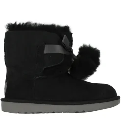 UGG Bamsestøvler*Bamsestøvler - Gita - Sort m. Pom Poms