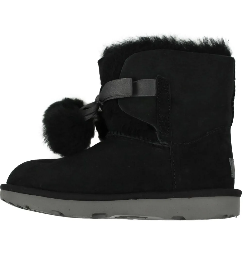 UGG Bamsestøvler*Bamsestøvler - Gita - Sort m. Pom Poms