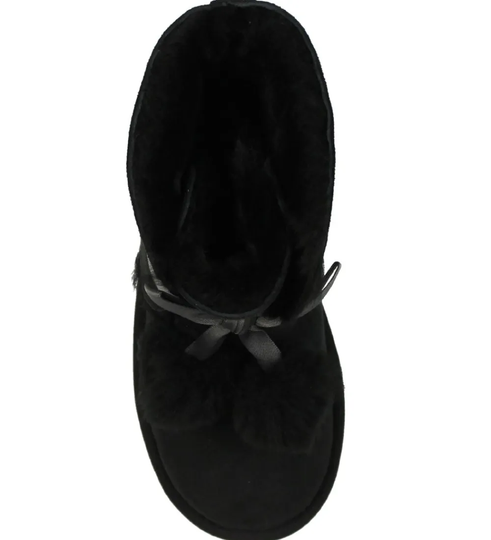 UGG Bamsestøvler*Bamsestøvler - Gita - Sort m. Pom Poms