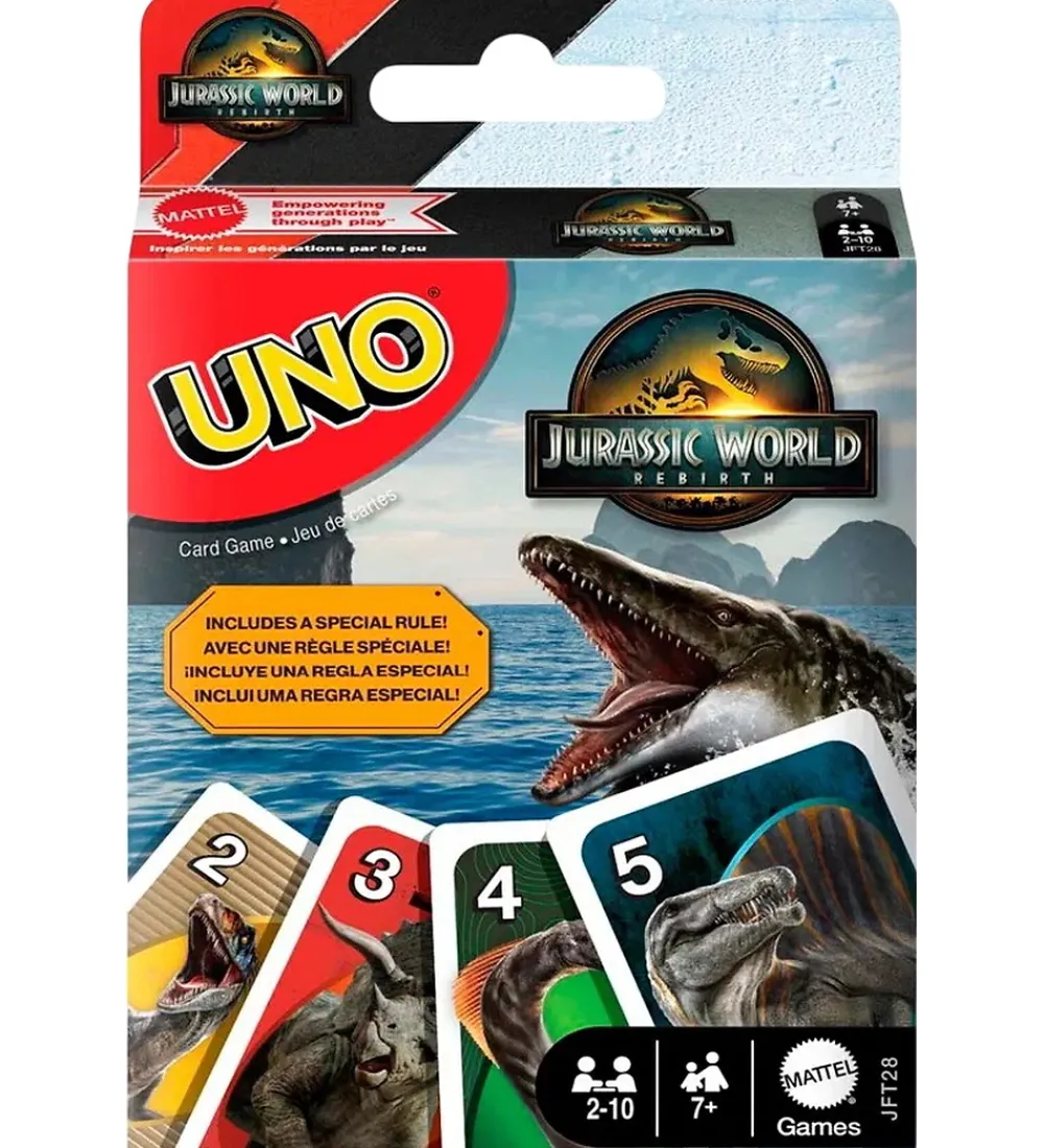Spil-UNO Kortspil - Jurassic World Rebirth