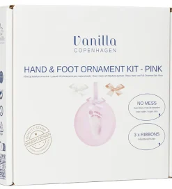 Kreasæt-Vanilla Copenhagen Hånd- og Fodaftryk sæt m. Bånd - Rosa