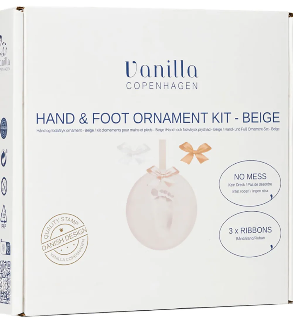 Kreasæt-Vanilla Copenhagen Hånd- og Fodaftryksæt m. Bånd - Beige