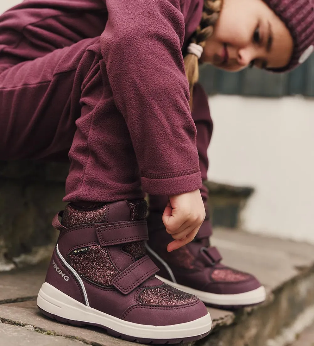 Viking Vinterstøvler*Vinterstøvler - Fun Glitter Warm GTX 2V - Plum
