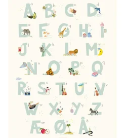 Plakater Og Billeder-Vissevasse Plakat - 50x70 - Alphabet Blue Danish