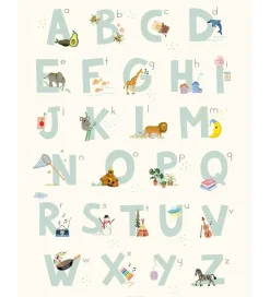 Vissevasse Plakater Og Billeder*Plakat - 50x70 - Alphabet Blue English