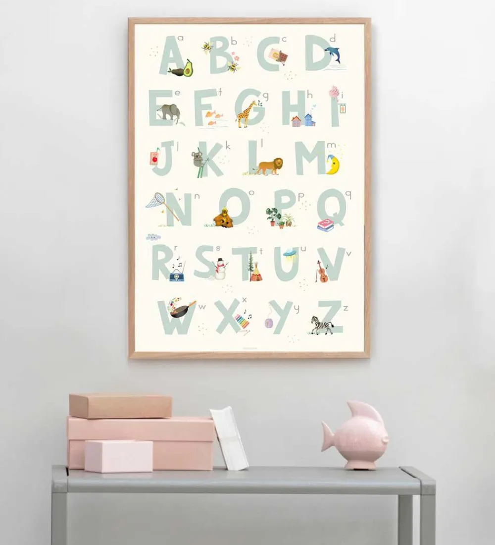 Vissevasse Plakater Og Billeder*Plakat - 50x70 - Alphabet Blue English