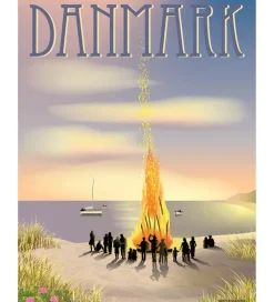 Vissevasse Plakater Og Billeder*Plakat - 15x21 cm - Danmark - Sankt Hans