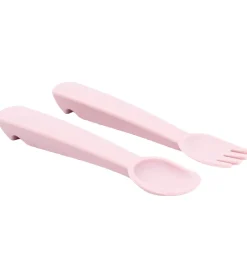 Børnebestik-We Might Be Tiny Bestik - Feedie - Silikone - Powder Pink