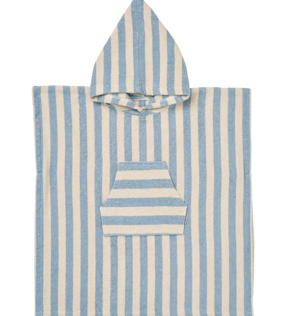 Babyhåndklæde- Og Poncho|Håndklæder-Wheat Badeponcho - Lille - Frotté - Blue Swim Stripe