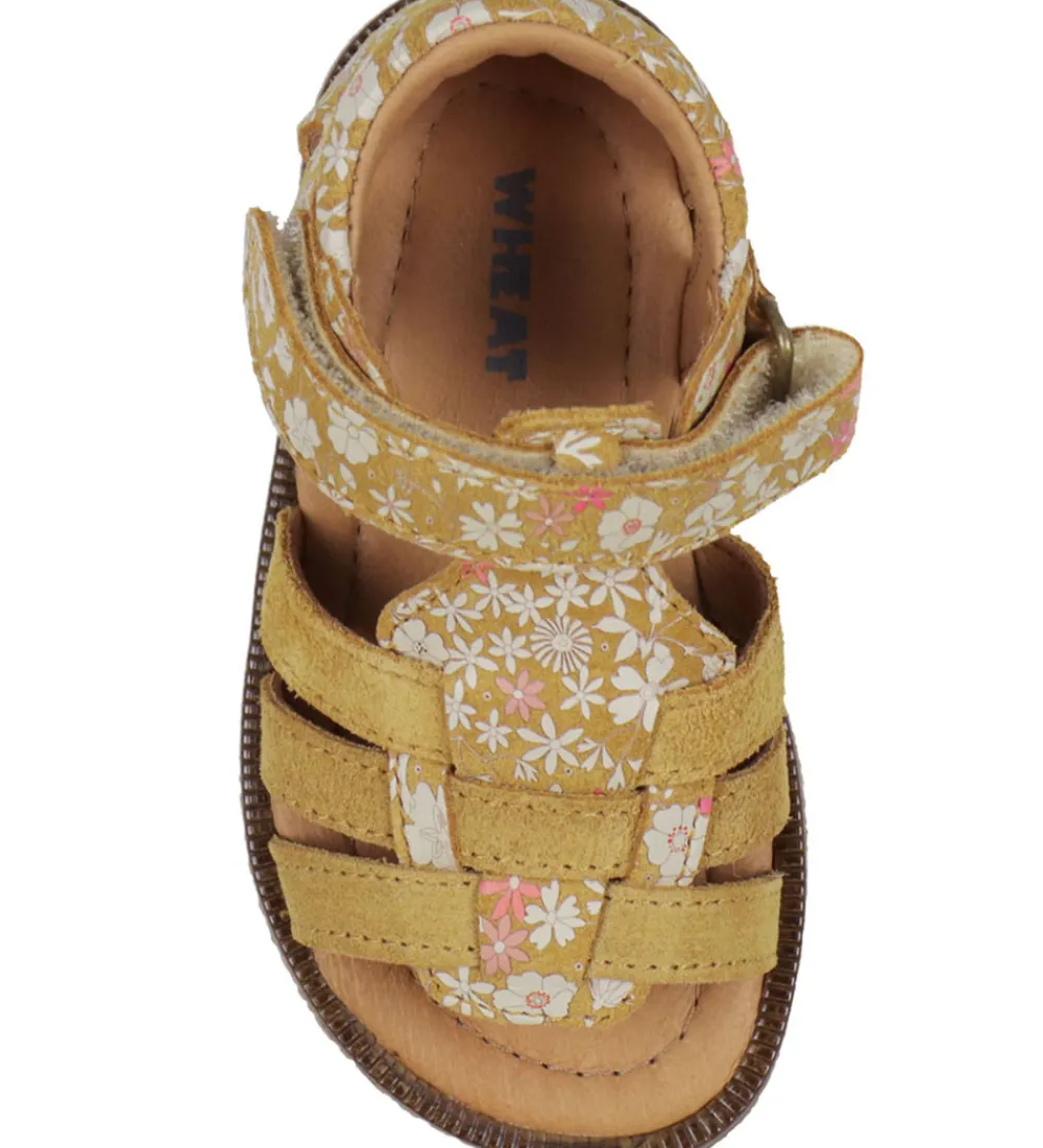 Wheat Sandaler*Sandaler - Bray - Tan White Flowers