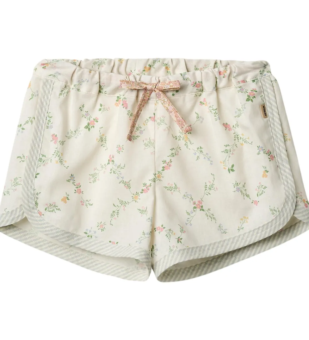 Shorts Og Knickers-Wheat Shorts - Inger - Ivory Checked Flowers
