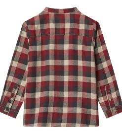 Skjorter-Wheat Skjorte - Willum - Red Blue Check