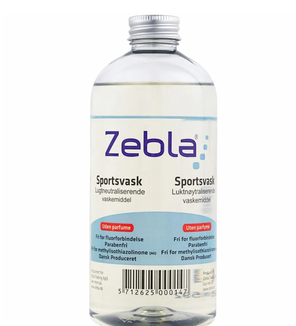 Zebla Plejeprodukter*Sportsvaskemiddel - 500 ml - Parfumefri